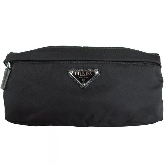 Auth PRADA body bag black Nylon - Picture 1 of 12